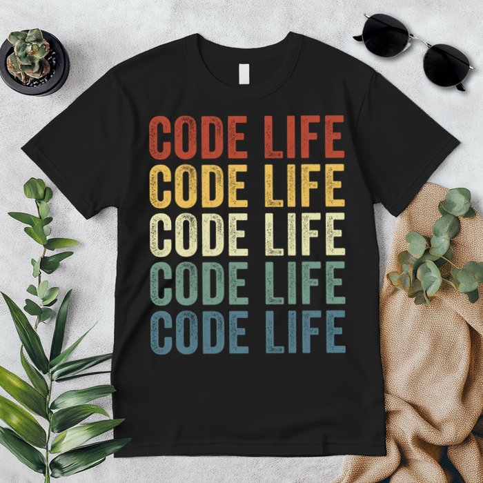 Code Sleek Life Minimalist Retro Design For Tech Enthusiasts Coding Aficionados Premium T-Shirt