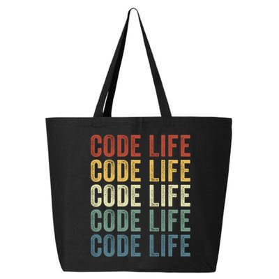 Code Sleek Life Minimalist Retro Design For Tech Enthusiasts Coding Aficionados 25L Jumbo Tote