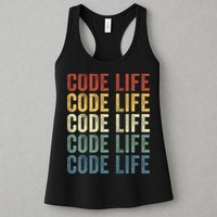Code Sleek Life Minimalist Retro Design For Tech Enthusiasts Coding Aficionados Womens Tank Top