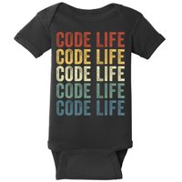 Code Sleek Life Minimalist Retro Design For Tech Enthusiasts Coding Aficionados Baby Bodysuit