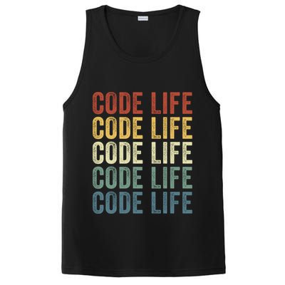 Code Sleek Life Minimalist Retro Design For Tech Enthusiasts Coding Aficionados PosiCharge Competitor Tank