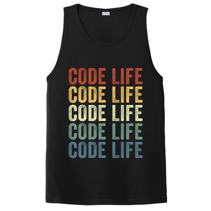Code Sleek Life Minimalist Retro Design For Tech Enthusiasts Coding Aficionados PosiCharge Competitor Tank