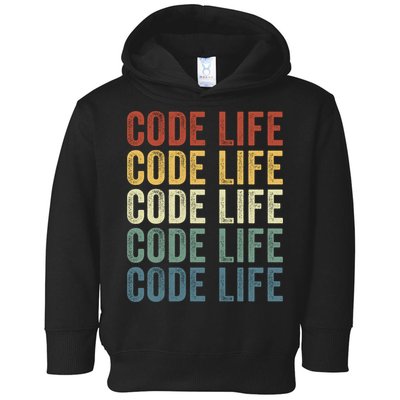 Code Sleek Life Minimalist Retro Design For Tech Enthusiasts Coding Aficionados Toddler Hoodie