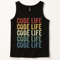 Code Sleek Life Minimalist Retro Design For Tech Enthusiasts Coding Aficionados Tank Top