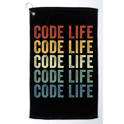 Code Sleek Life Minimalist Retro Design For Tech Enthusiasts Coding Aficionados Golf Towel