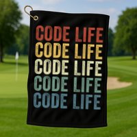 Code Sleek Life Minimalist Retro Design For Tech Enthusiasts Coding Aficionados Golf Towel