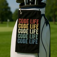 Code Sleek Life Minimalist Retro Design For Tech Enthusiasts Coding Aficionados Golf Towel