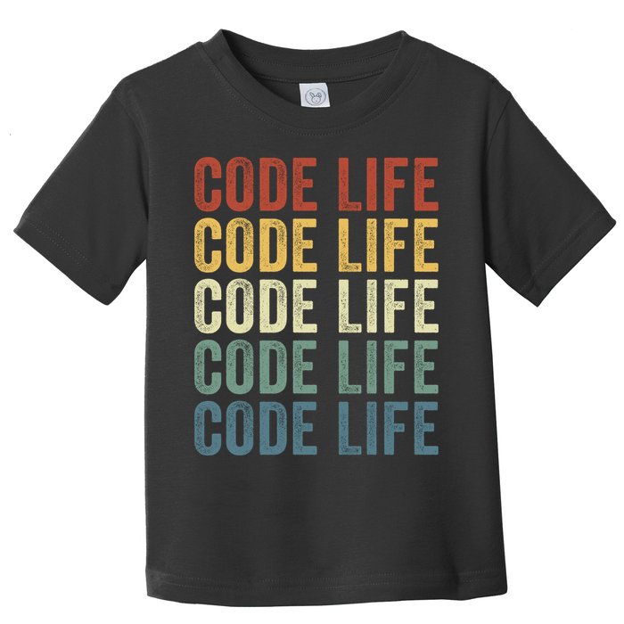 Code Sleek Life Minimalist Retro Design For Tech Enthusiasts Coding Aficionados Toddler T-Shirt