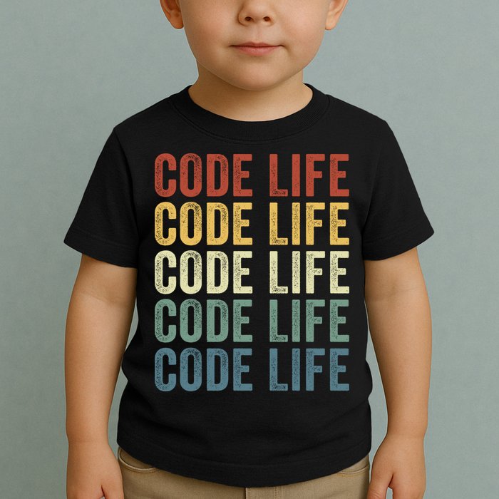 Code Sleek Life Minimalist Retro Design For Tech Enthusiasts Coding Aficionados Toddler T-Shirt