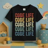 Code Sleek Life Minimalist Retro Design For Tech Enthusiasts Coding Aficionados Toddler T-Shirt