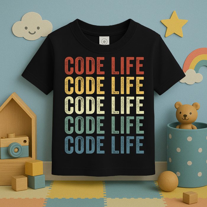 Code Sleek Life Minimalist Retro Design For Tech Enthusiasts Coding Aficionados Toddler T-Shirt