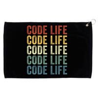 Code Sleek Life Minimalist Retro Design For Tech Enthusiasts Coding Aficionados Grommeted Golf Towel