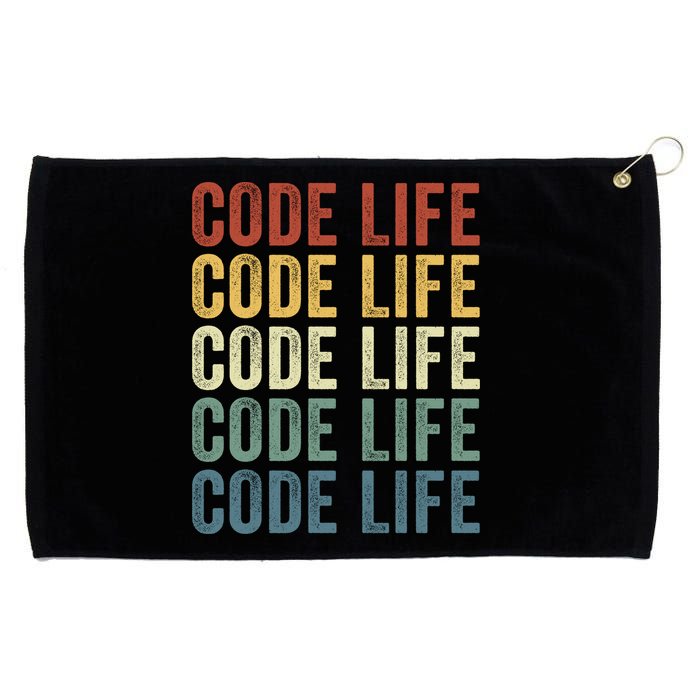 Code Sleek Life Minimalist Retro Design For Tech Enthusiasts Coding Aficionados Grommeted Golf Towel
