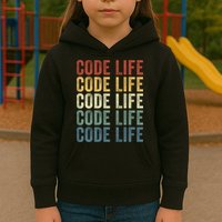 Code Sleek Life Minimalist Retro Design For Tech Enthusiasts Coding Aficionados Kids Hoodie