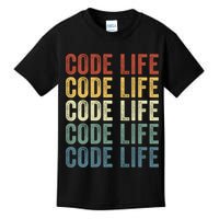 Code Sleek Life Minimalist Retro Design For Tech Enthusiasts Coding Aficionados Kids T-Shirt