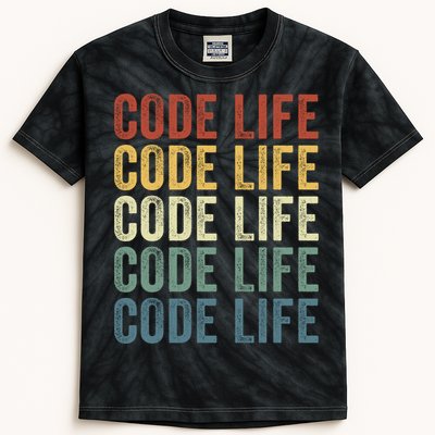 Code Sleek Life Minimalist Retro Design For Tech Enthusiasts Coding Aficionados Kids Tie-Dye T-Shirt