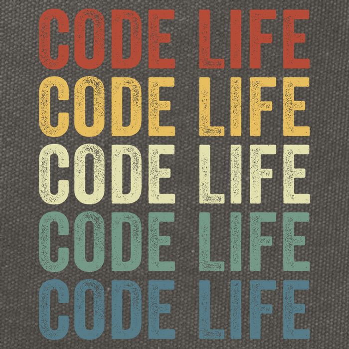 Code Sleek Life Minimalist Retro Design For Tech Enthusiasts Coding Aficionados Cotton Canvas Backpack