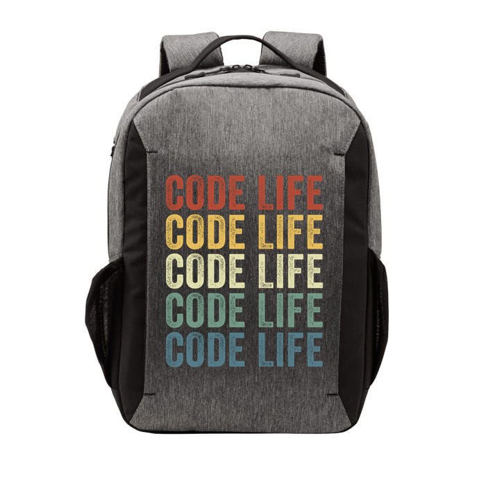 Code Sleek Life Minimalist Retro Design For Tech Enthusiasts Coding Aficionados Vector Backpack