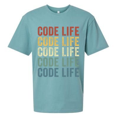 Code Sleek Life Minimalist Retro Design For Tech Enthusiasts Coding Aficionados Sueded Cloud Jersey T-Shirt