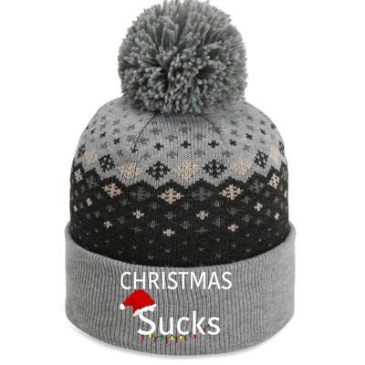 Christmas Sucks Lights Santa Hat Funny Gift The Baniff Cuffed Pom Beanie