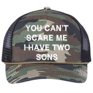 Can't Scare Me Two Sons Funny Gift Mothergiftfather Day Mum Dad Gift Retro Rope Trucker Hat Cap