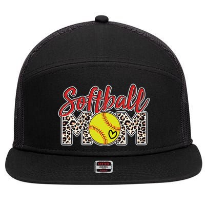 Cute Softball Mom 7 Panel Mesh Trucker Snapback Hat