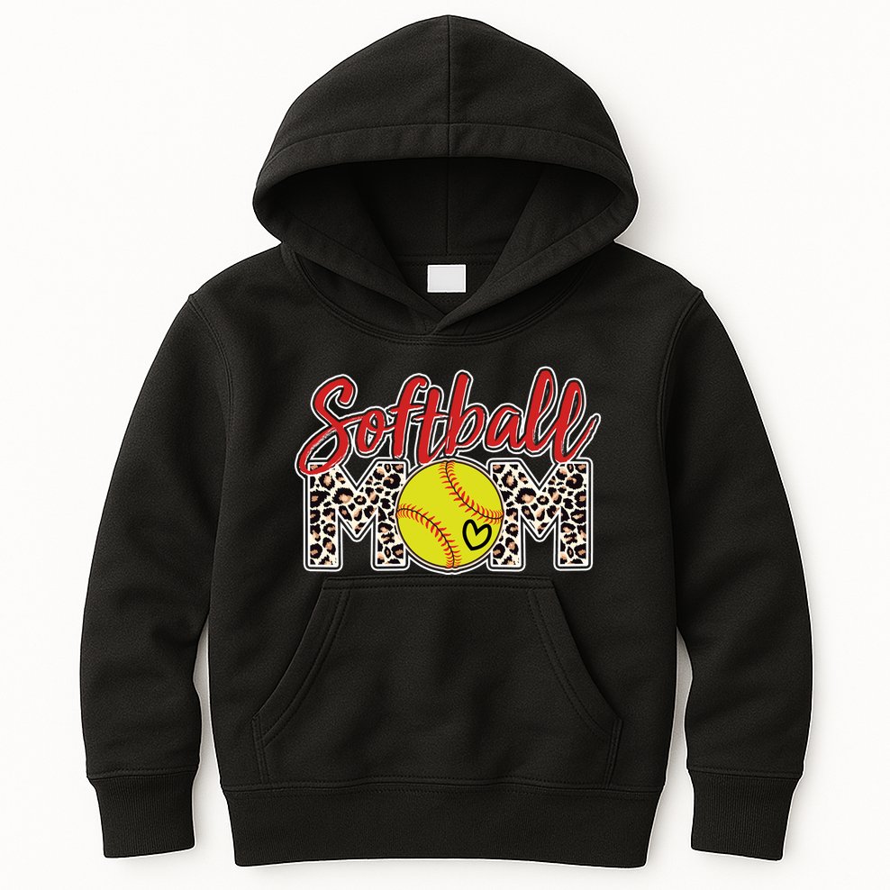 Cute Softball Mom Kids Hoodie