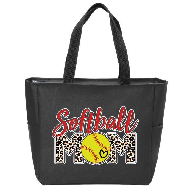 Cute Softball Mom Zip Tote Bag
