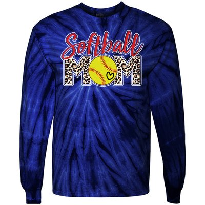 Cute Softball Mom Tie-Dye Long Sleeve Shirt