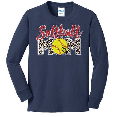 Cute Softball Mom Kids Long Sleeve Shirt