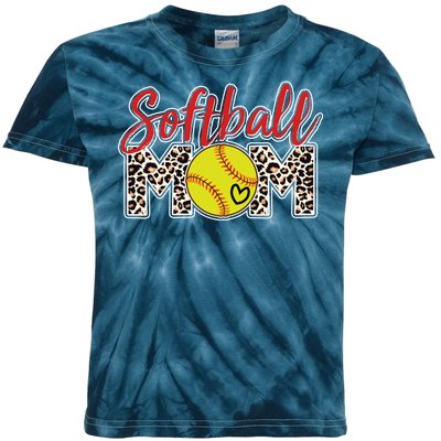 Cute Softball Mom Kids Tie-Dye T-Shirt