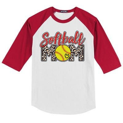 Cute Softball Mom Kids Colorblock Raglan Jersey