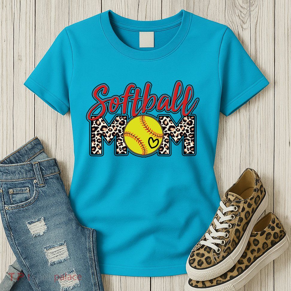 Cute Softball Mom Womens T-Shirt