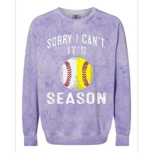 Cool Softball Mom Baseball Sorry I CanT Its Baseball Colorblast Crewneck Sweatshirt