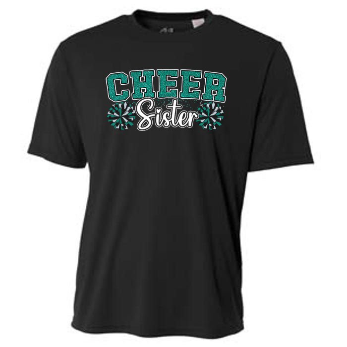 Cheer Sister My Favorite Cheerleader Calls Me Sisters Green Cooling Performance Crew T-Shirt