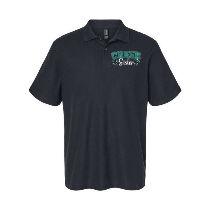 Cheer Sister My Favorite Cheerleader Calls Me Sisters Green Softstyle Adult Sport Polo