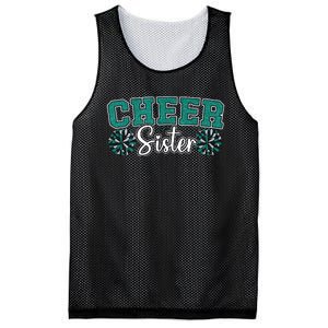 Cheer Sister My Favorite Cheerleader Calls Me Sisters Green Mesh Reversible Basketball Jersey Tank