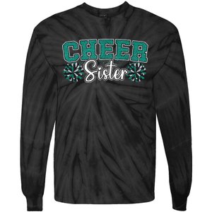 Cheer Sister My Favorite Cheerleader Calls Me Sisters Green Tie-Dye Long Sleeve Shirt