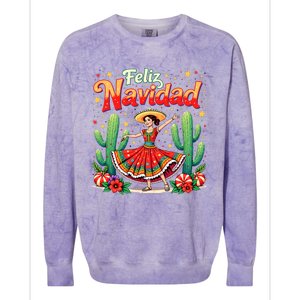 Christmas Spanish Mexican Feliz Navidad 2024 Feliz Navidad Colorblast Crewneck Sweatshirt