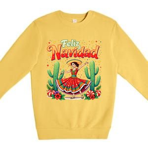 Christmas Spanish Mexican Feliz Navidad 2024 Feliz Navidad Premium Crewneck Sweatshirt