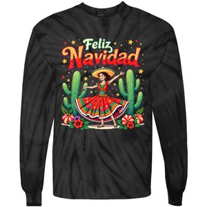 Christmas Spanish Mexican Feliz Navidad 2024 Feliz Navidad Tie-Dye Long Sleeve Shirt