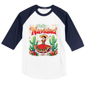 Christmas Spanish Mexican Feliz Navidad 2024 Feliz Navidad Baseball Sleeve Shirt