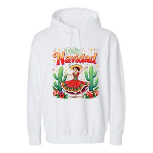 Christmas Spanish Mexican Feliz Navidad 2024 Feliz Navidad Garment-Dyed Fleece Hoodie