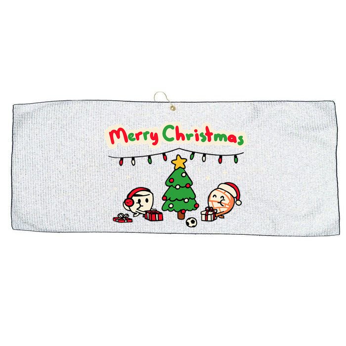 Coffee & Shell Merry Christmas Christmas  Large Microfiber Waffle Golf Towel