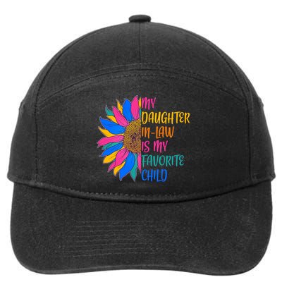 Colorful Sunflower My Daughter In Law Is My Favorite Child 7-Panel Snapback Hat