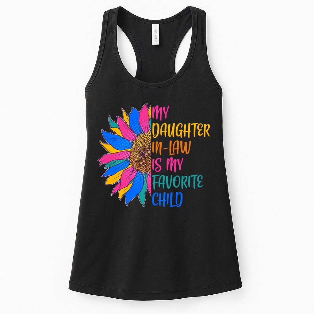 Colorful Sunflower My Daughter In Law Is My Favorite Child Womens Tank Top