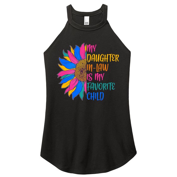 Colorful Sunflower My Daughter In Law Is My Favorite Child Women's Perfect Tri Rocker Tank