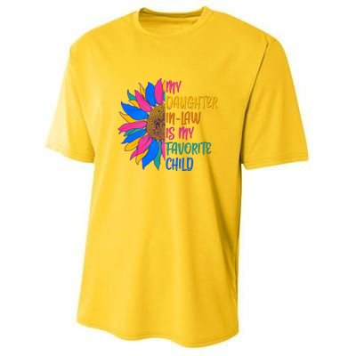 Colorful Sunflower My Daughter In Law Is My Favorite Child Youth Performance Sprint T-Shirt