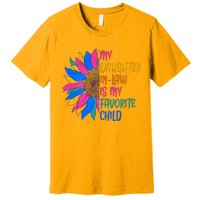 Colorful Sunflower My Daughter In Law Is My Favorite Child Premium T-Shirt