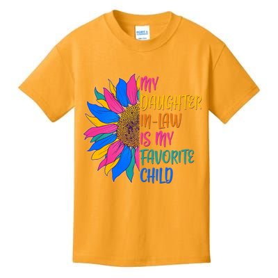 Colorful Sunflower My Daughter In Law Is My Favorite Child Kids T-Shirt